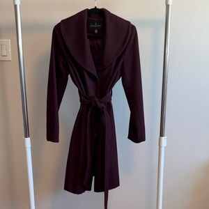 🖤 Wool Blend Aubergine Trench Coat